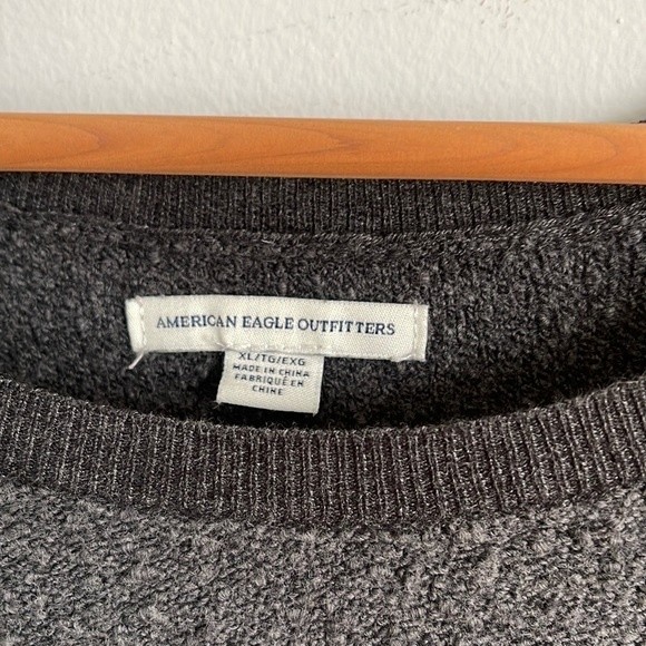 American Eagle Boucle Balloon Sleeve Sweater Size XL Gray - Picture 7 of 9